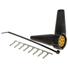 Gul 8-pin stik bajonet, ideel til forskellige elektriske applikationer.