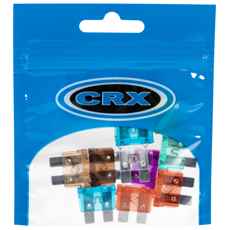 Fladsikringer i sortiment om 10 stykker, tilpasset forskellige strømstyrker.