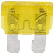 Gul 20A pladesikring i 10-pack, ideel til elektriske systemer.