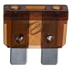 Fladsikring 7,5A brun, leveres i pakke med 10 til overstrømsbeskyttelse.