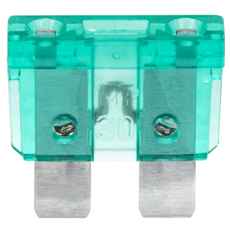 Fladsikring 30A grøn, 10 stykker pakket for sikker strømforsyning.