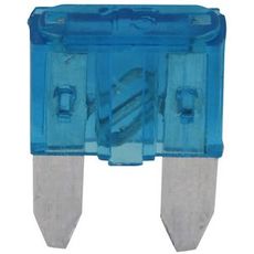 Mini sikring 15A i blå farve, 10 stykker per pakke.