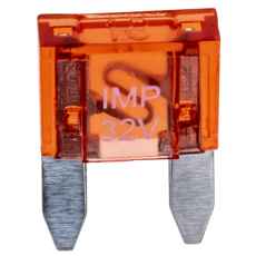 Mini flad sikring 10A, 10 stk til brug i mindre elektriske systemer.