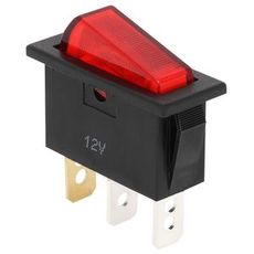 Smal On/Off kontakt 12V, kompakt design 14 mm x 33 mm.