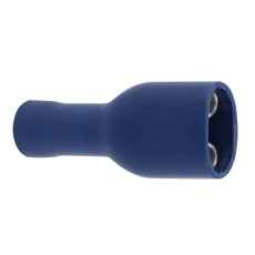 6,5 mm blå isoleret flatstifthylster hun, 100 stk til professionel brug.