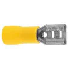 Fladstikskobling Hun 6,5 Gul, 100 stykker til alle elektriske applikationer.