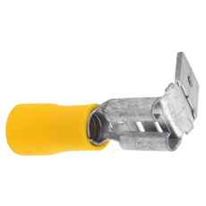 Dobbeltfladstik hun 6,5/6,3 i gul, pakke med 10 stykker til elektroniske forbindelser.