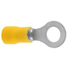 Gul ringkabelsko 8Mm, leveres i en pakke med 100 stykker til sikker forbindelse.