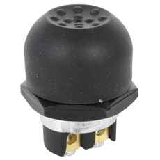 Holdbar metal trykknapomskifter, designet til langvarig brug.