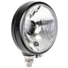 Rund forlygte H4 161mm med metalbund, ideel til landbrugsmaskiner.