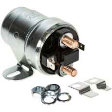 Kraftig 12V solenoid 60A med 4-polet konfiguration til industri.