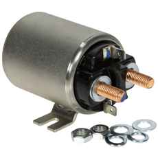 12V solenoid med 80A kapacitet, perfekt til traktorer og landbrugsmaskiner.