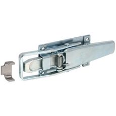 Zinkbelagt ladlås med modstykke, holdbar og korrosionsbestandig.