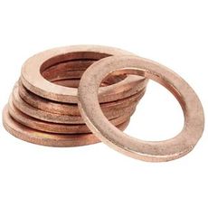 Kobbersprøjtebrikker, mål 15x21,5x1,50 mm, i sæt af 6.