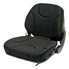 Sæde med sort stof der giver et stilrent look og høj komfort.