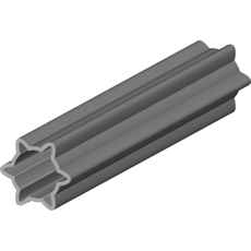 Ydre profilrør Stjerne V12, mål 71,5x57,5x5mm, robust og holdbart design til byggeri og industri.