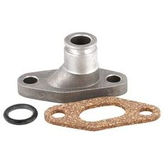 Flange mellem vandpumpe og termostat, optimerer kølesystemets funktion.