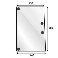 Sideglas til Valtra og Valmet, venstre side, til MF-serien.