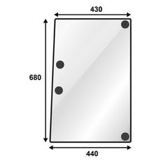 Højt sideglas med 4 huller for enkel installation på traktorer.