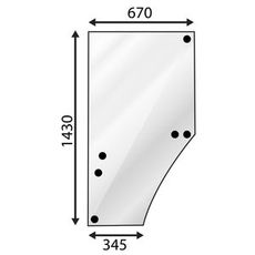 Venstre dørglas til John Deere 6000-Serie, sikker og pålidelig.