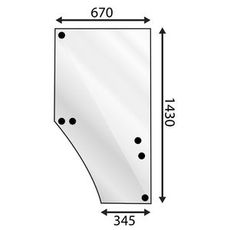 Højre dørglas til John Deere 6000-Serie, holdbar og sikker design.