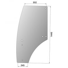 Dørglas venstre til JD med 6 huller, perfekt til din traktor.