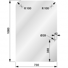 Øvre forrude for Hitachi Ex-3 og Ex-2, giver godt beskyttelse og udsyn.