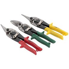 Pladesakssæt med 10" sakse, 3 styk, perfekt til forskellige metalprojekter.