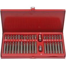 Komplet nøglesæt med 40 dele, inklusiv 6-kant og Torx.