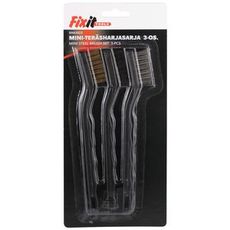 3-dele mini stålbørstesæt, perfekt til grovrengøring og overfladebehandling.