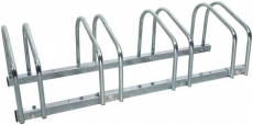 Cykelstativ i stål til 4 cykler, robust konstruktion, perfekt til familier.