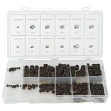 Låseskruesæt med 200 skruer, fremragende til omfattende projekter og reparationer.