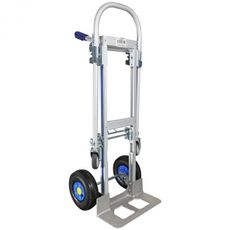 Aluminium platformvogn med en kapacitet på 200 kg, perfekt til transport.