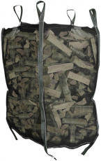 Brændesæk med løftestropper 96x96x134 cm, nem at håndtere og transportere.